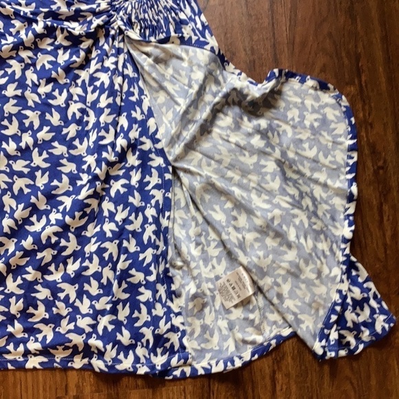 Anthropologie Brand Leifnotes bird blue white dress size small - Picture 3 of 9